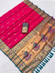 Traditional Jumkha Soft Silk Paithani Saree