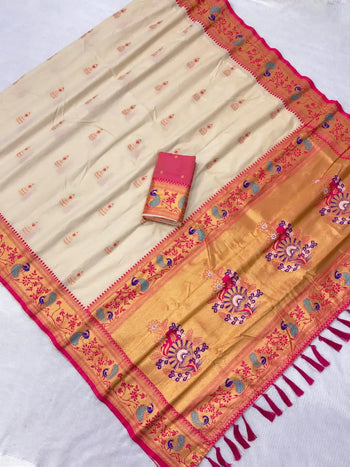 Traditional Jumkha Soft Silk Paithani Saree