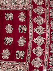Pure Gaji Silk Original Mirror Work Hand Block Ajrakh Saree