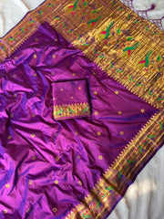 Paithani Silk Meenakari Weaving Saree
