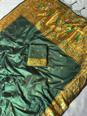 Paithani Silk Meenakari Weaving Saree