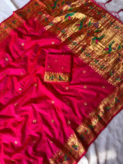 Paithani Silk Meenakari Weaving Saree