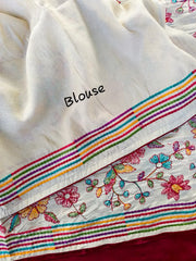 Original Tussar Cotton Embroidery Designer Saree