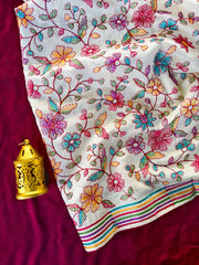 Original Tussar Cotton Embroidery Designer Saree