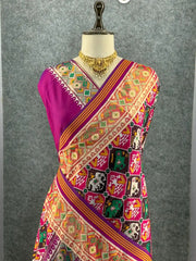 Premium Patola Weaving Elephant Design Saree