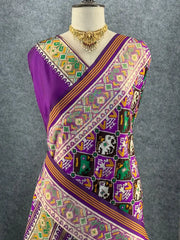 Premium Patola Weaving Elephant Design Saree