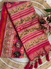 Premium Patola Weaving Elephant Design Saree