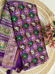 Premium Patola Weaving Elephant Design Saree