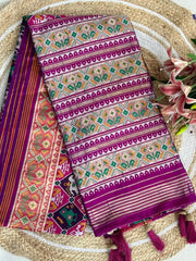Premium Patola Weaving Elephant Design Saree