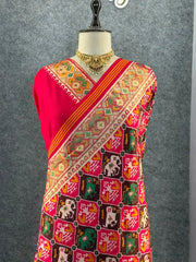 Premium Patola Weaving Elephant Design Saree