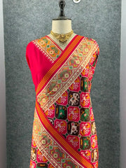 Premium Patola Weaving Elephant Design Saree