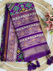 Premium Patola Weaving Phool Jaal Design Saree