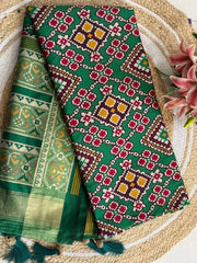 Premium Patola Weaving Phool Jaal Design Saree