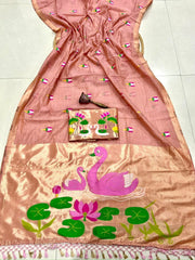 Soft Muga Cotton Swan Designer Saree