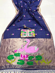 Soft Muga Cotton Swan Designer Saree