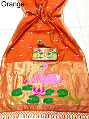 Soft Muga Cotton Swan Designer Saree