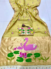 Soft Muga Cotton Swan Designer Saree