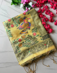 Madhubani Soft Muga Cotton Saree