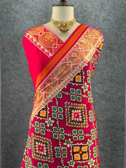 Premium Patola Weaving Phool Jaal Design Saree