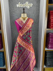 Premium Patola Weaving Phool Jaal Design Saree