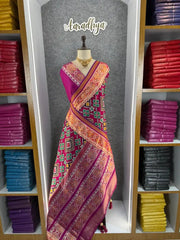 Premium Patola Weaving Phool Jaal Design Saree
