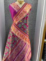 Premium Patola Weaving Phool Jaal Design Saree