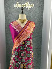 Premium Patola Weaving Phool Jaal Design Saree