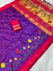 Designer Lotus Weaving Pichwai Paithani Saree