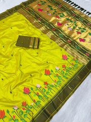 Designer Lotus Weaving Pichwai Paithani Saree