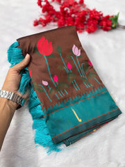 Designer Lotus Weaving Pichwai Paithani Saree
