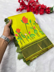 Designer Lotus Weaving Pichwai Paithani Saree