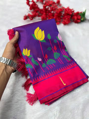 Designer Lotus Weaving Pichwai Paithani Saree