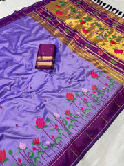 Designer Lotus Weaving Pichwai Paithani Saree