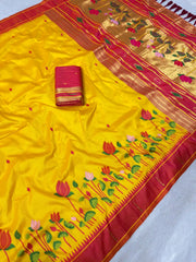 Designer Lotus Weaving Pichwai Paithani Saree