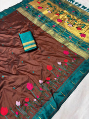 Designer Lotus Weaving Pichwai Paithani Saree