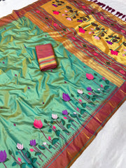 Designer Lotus Weaving Pichwai Paithani Saree