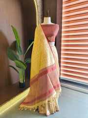 Premium Khadi Raw Silk Cow Weaving Saree