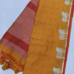 Premium Khadi Raw Silk Cow Weaving Saree