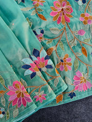 Floral Designer Embroidered Saree