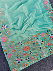 Floral Designer Embroidered Saree