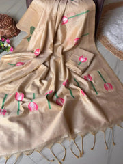 Lotus Deisgner Soft Muga Cotton Saree