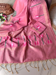 Lotus Deisgner Soft Muga Cotton Saree