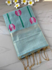 Lotus Deisgner Soft Muga Cotton Saree