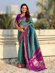 Ikkat Pichwai Fusion Trending Saree