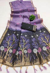 Soft Muga Cotton Rich Flowery Saree