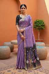 Soft Muga Cotton Rich Flowery Saree
