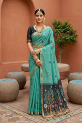 Soft Muga Cotton Rich Flowery Saree