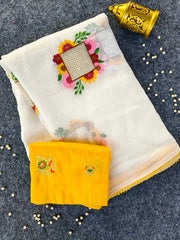 Pure Kota Embroidery Crush Designer Saree