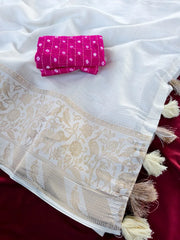 Pure Kota 9 Inch Weaving Animal Theme Saree