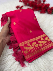 Premium Lotus Pichwai Kamdhenu Designer Saree